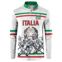 Italy Hockey Custom Button Sweatshirt Italia Hockey Pride Vintage White