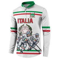 Italy Hockey Custom Button Sweatshirt Italia Hockey Pride Vintage White
