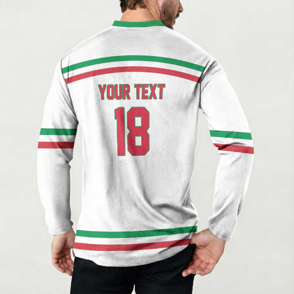 Italy Hockey Custom Button Sweatshirt Italia Hockey Pride Vintage White