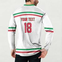 Italy Hockey Custom Button Sweatshirt Italia Hockey Pride Vintage White