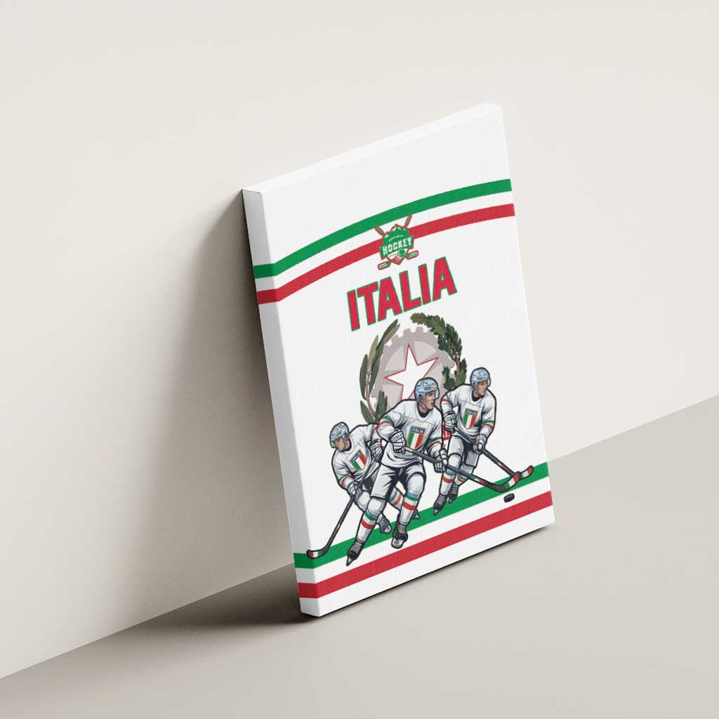 Italy Hockey Canvas Wall Art Italia Hockey Pride Vintage White