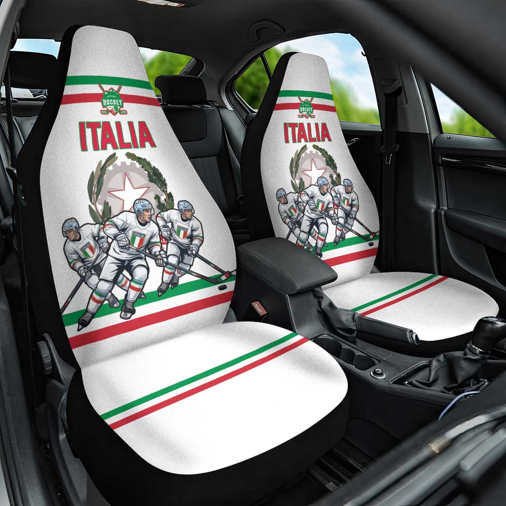 Italy Hockey Car Seat Cover Italia Hockey Pride Vintage White