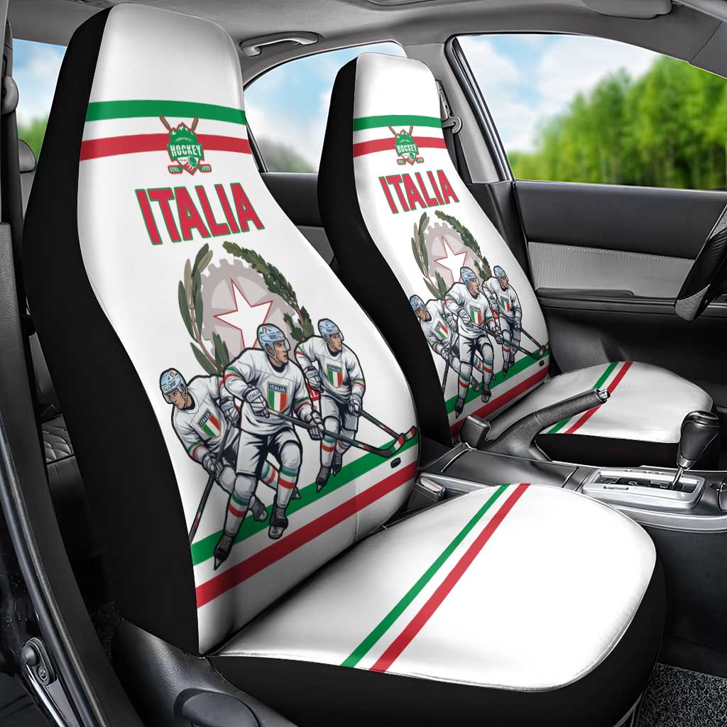 Italy Hockey Car Seat Cover Italia Hockey Pride Vintage White