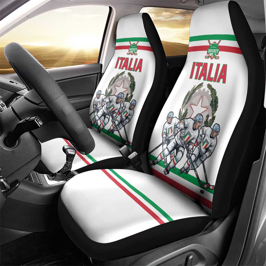 Italy Hockey Car Seat Cover Italia Hockey Pride Vintage White