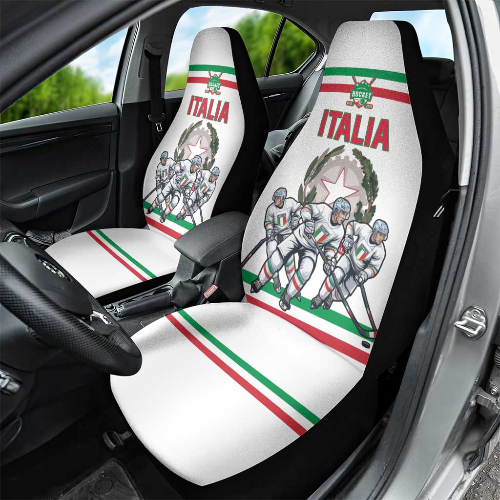 Italy Hockey Car Seat Cover Italia Hockey Pride Vintage White