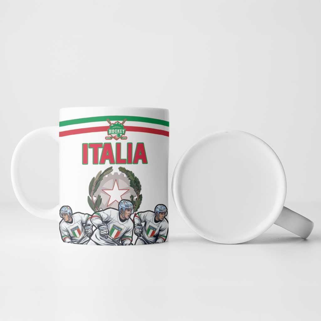 Italy Hockey Custom Ceramic Mug Italia Hockey Pride Vintage White