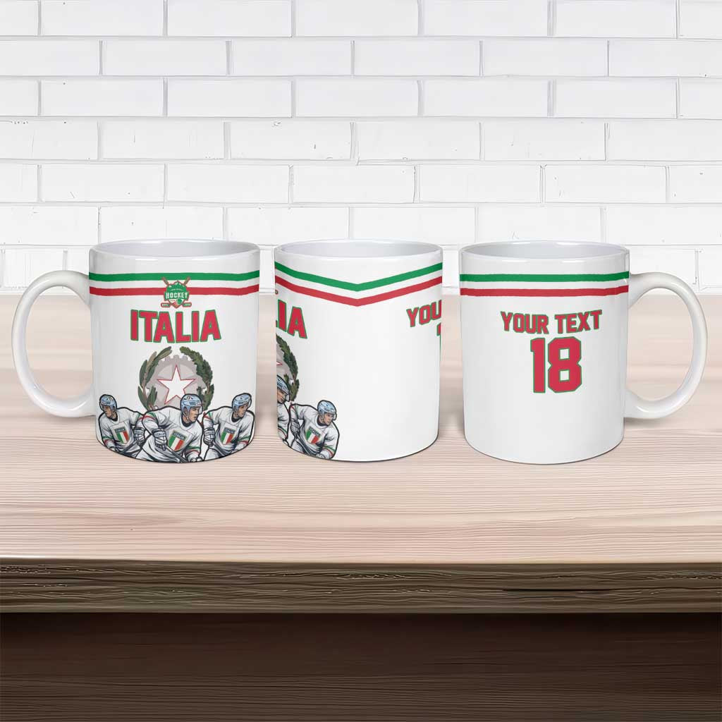 Italy Hockey Custom Ceramic Mug Italia Hockey Pride Vintage White