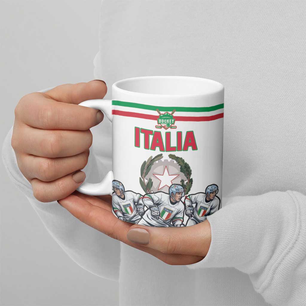 Italy Hockey Custom Ceramic Mug Italia Hockey Pride Vintage White