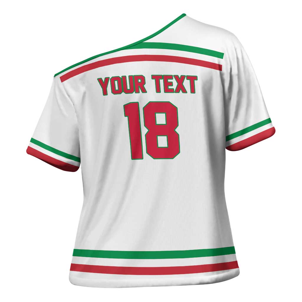 Italy Hockey Custom Cross Shoulder Shirt Italia Hockey Pride Vintage White