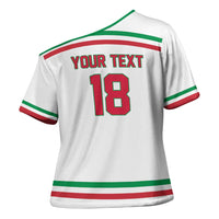 Italy Hockey Custom Cross Shoulder Shirt Italia Hockey Pride Vintage White