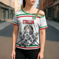 Italy Hockey Custom Cross Shoulder Shirt Italia Hockey Pride Vintage White