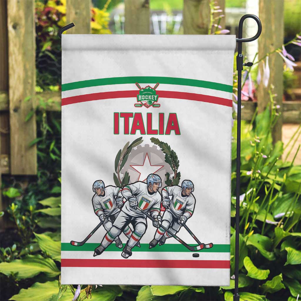 Italy Hockey Garden Flag Italia Hockey Pride Vintage White