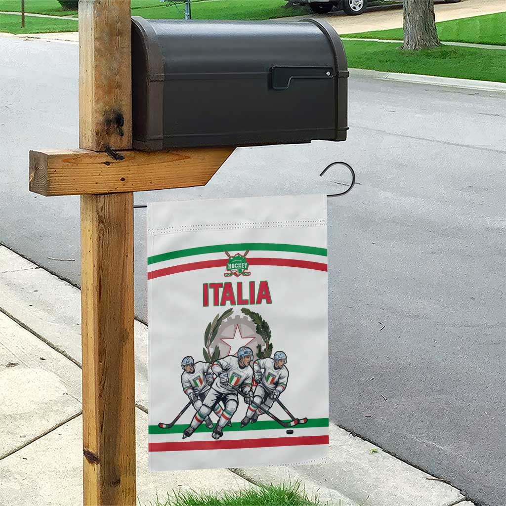 Italy Hockey Garden Flag Italia Hockey Pride Vintage White
