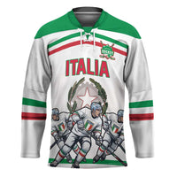 Italy Hockey Custom Hockey Jersey Italia Hockey Pride Vintage White