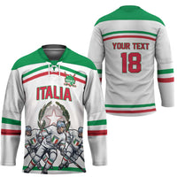 Italy Hockey Custom Hockey Jersey Italia Hockey Pride Vintage White