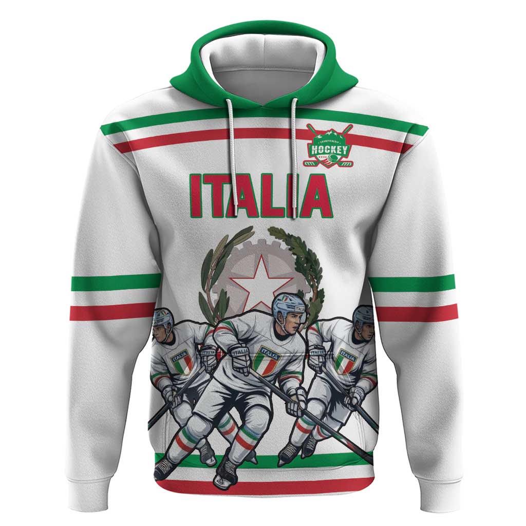 Italy Hockey Custom Hoodie Italia Hockey Pride Vintage White
