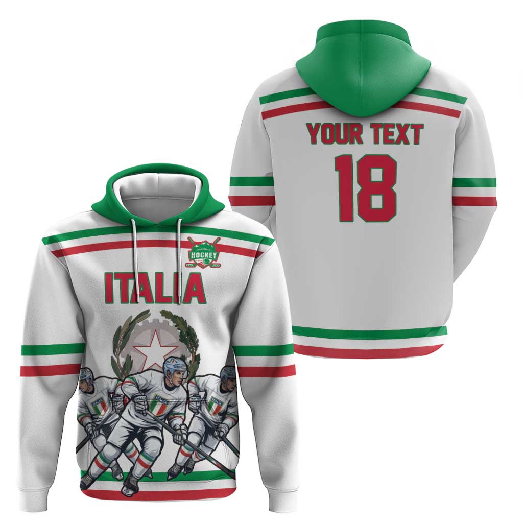 Italy Hockey Custom Hoodie Italia Hockey Pride Vintage White