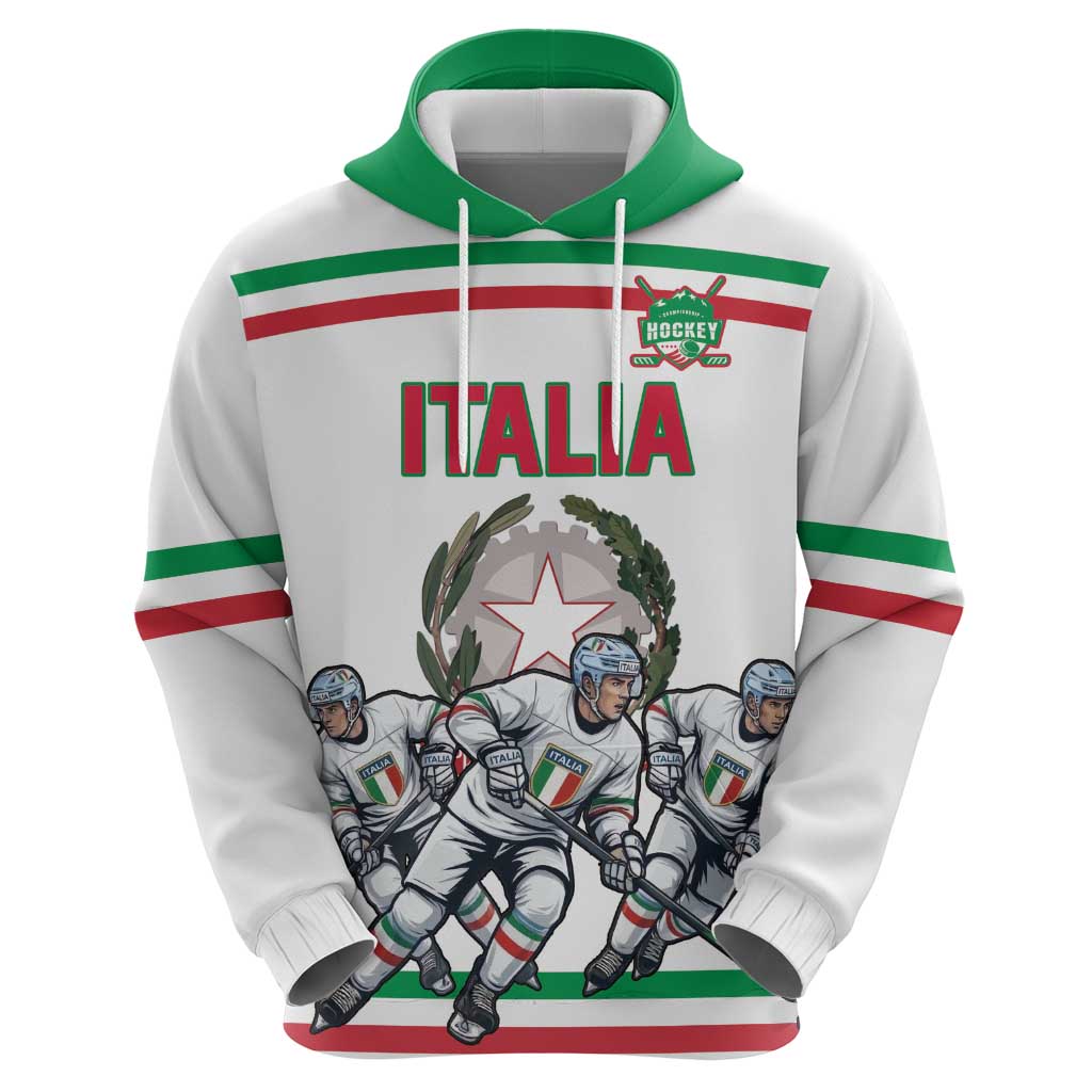 Italy Hockey Custom Hoodie Italia Hockey Pride Vintage White