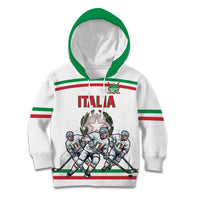 Italy Hockey Custom Kid Hoodie Italia Hockey Pride Vintage White