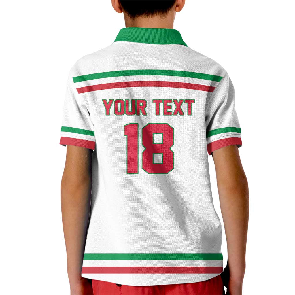 Italy Hockey Custom Kid Polo Shirt Italia Hockey Pride Vintage White