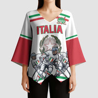 Italy Hockey Custom Kimono Sleeve Blouse Italia Hockey Pride Vintage White