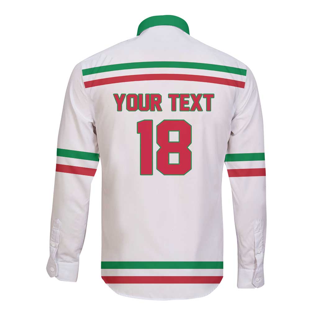Italy Hockey Custom Long Sleeve Button Shirt Italia Hockey Pride Vintage White