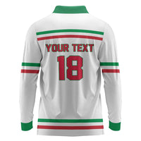 Italy Hockey Custom Long Sleeve Polo Shirt Italia Hockey Pride Vintage White