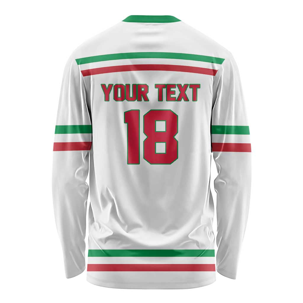 Italy Hockey Custom Long Sleeve Shirt Italia Hockey Pride Vintage White