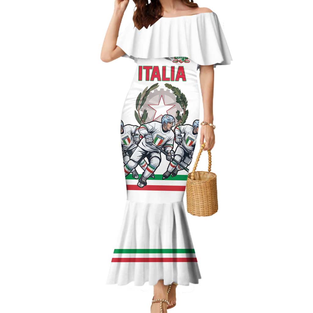 Italy Hockey Custom Mermaid Dress Italia Hockey Pride Vintage White