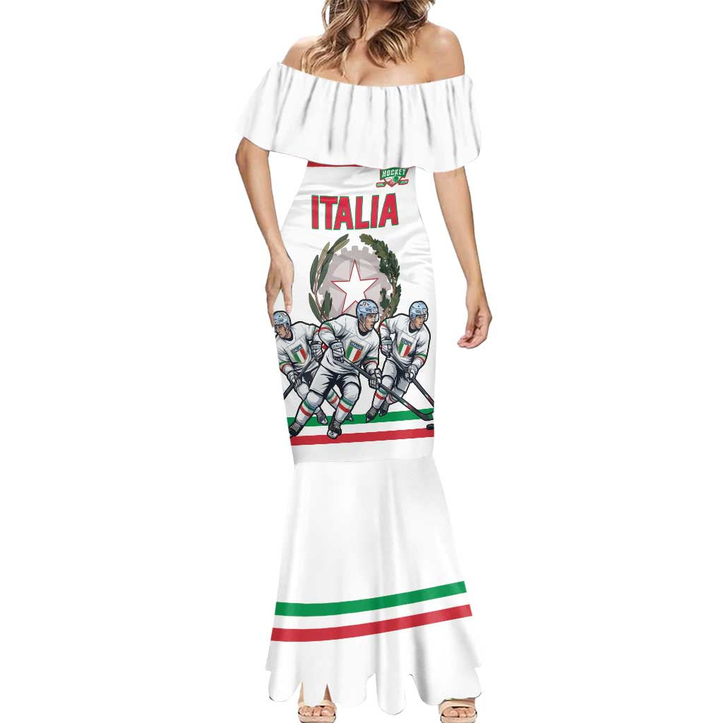 Italy Hockey Custom Mermaid Dress Italia Hockey Pride Vintage White