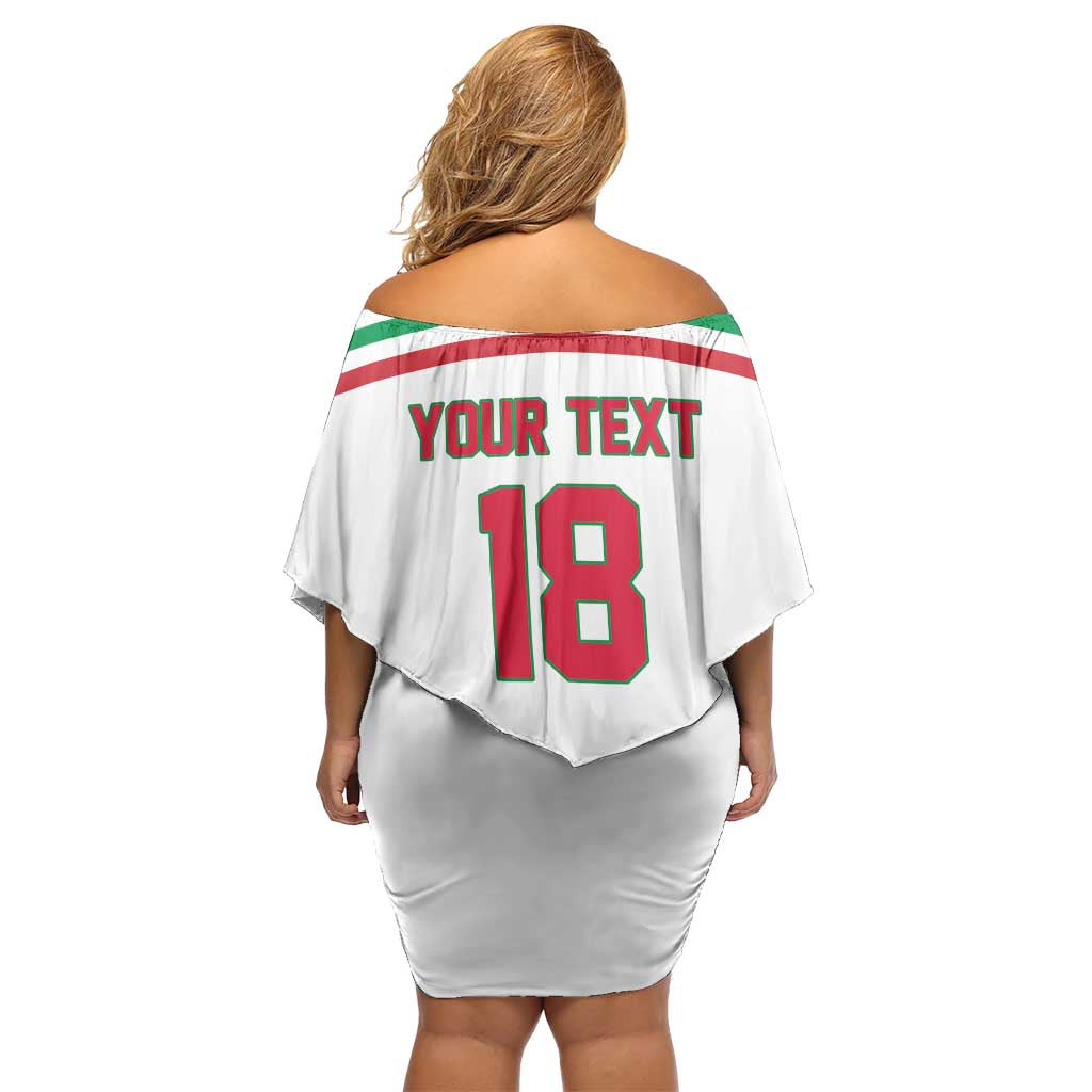 Italy Hockey Custom Off Shoulder Short Dress Italia Hockey Pride Vintage White
