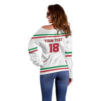Italy Hockey Custom Off Shoulder Sweater Italia Hockey Pride Vintage White