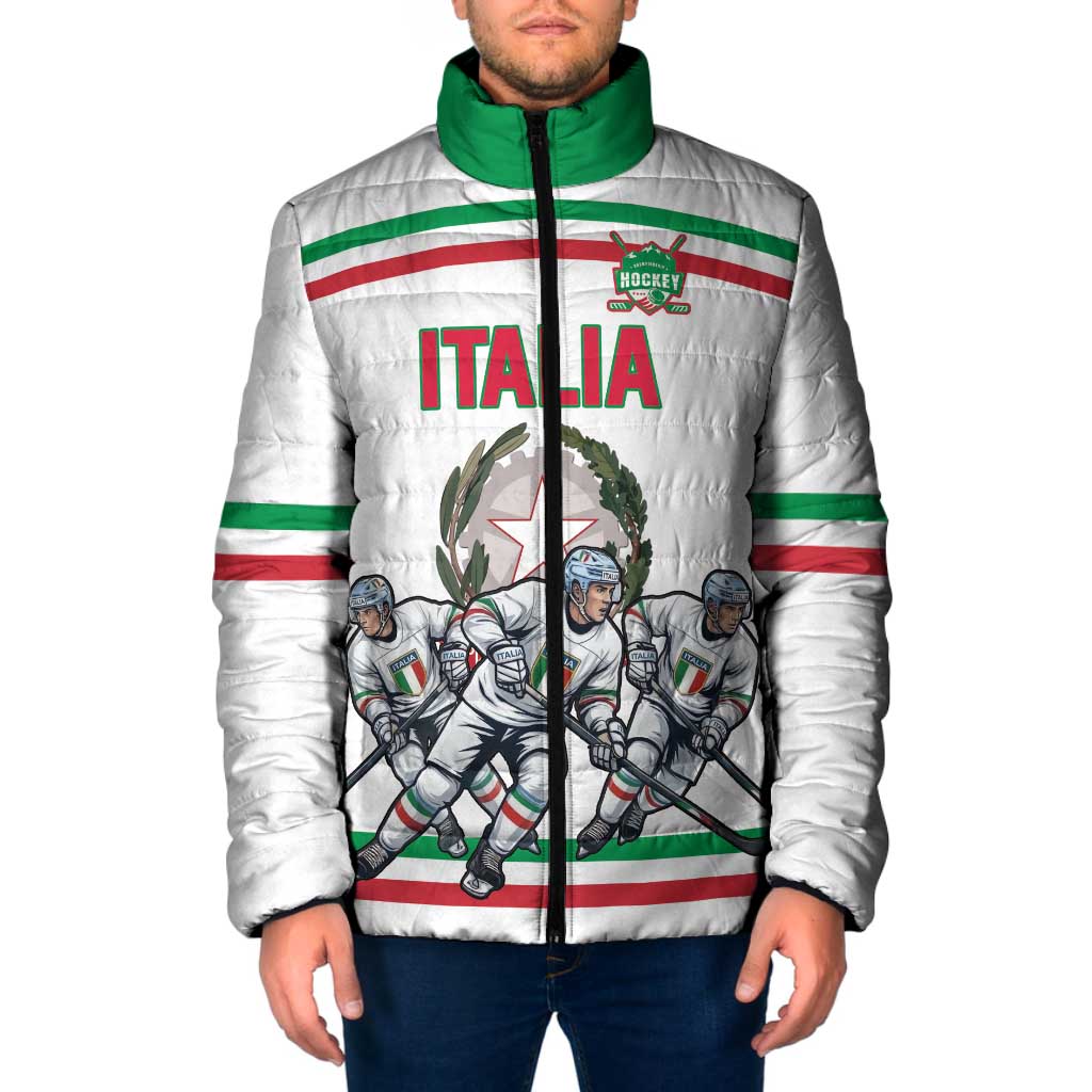 Italy Hockey Custom Padded Jacket Italia Hockey Pride Vintage White