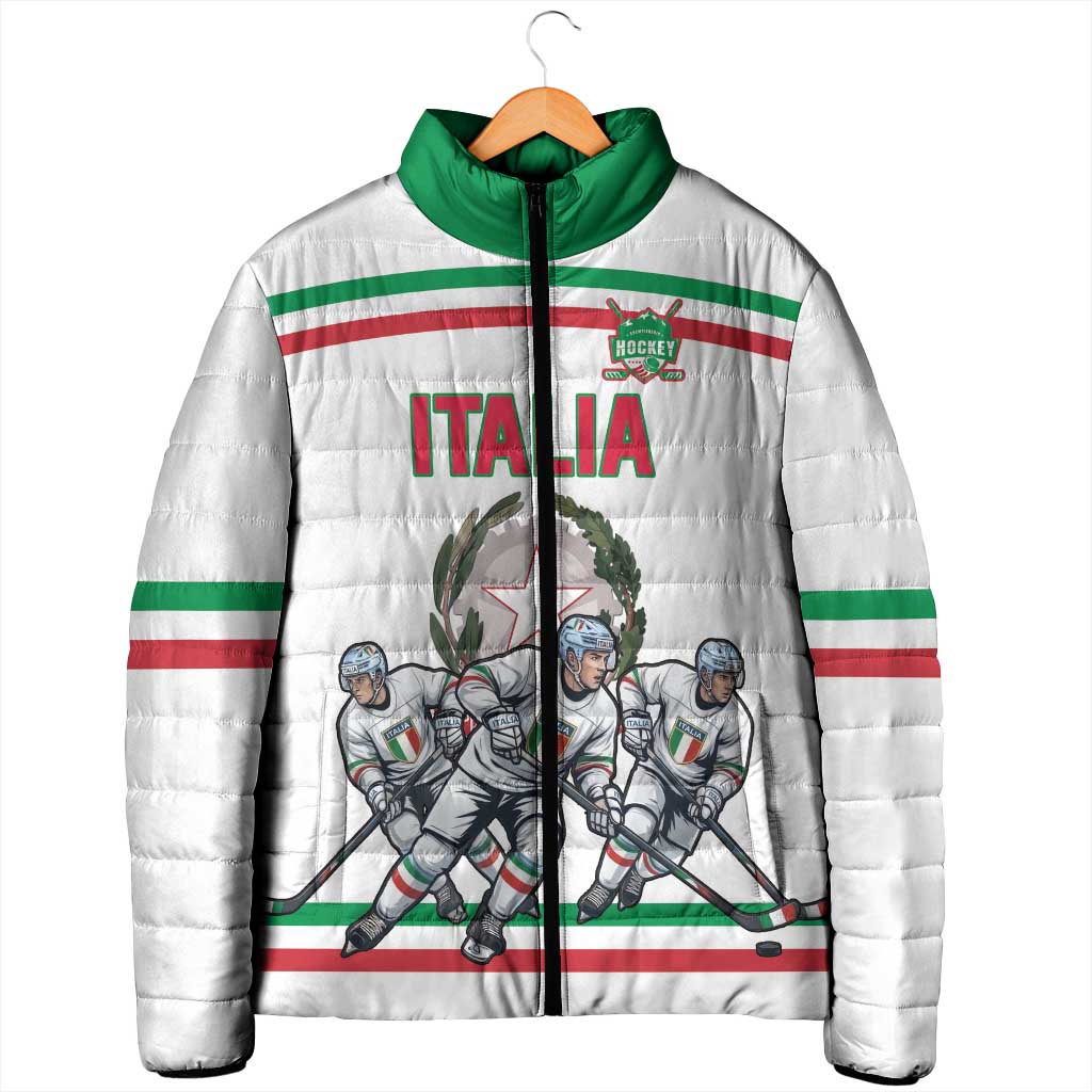 Italy Hockey Custom Padded Jacket Italia Hockey Pride Vintage White