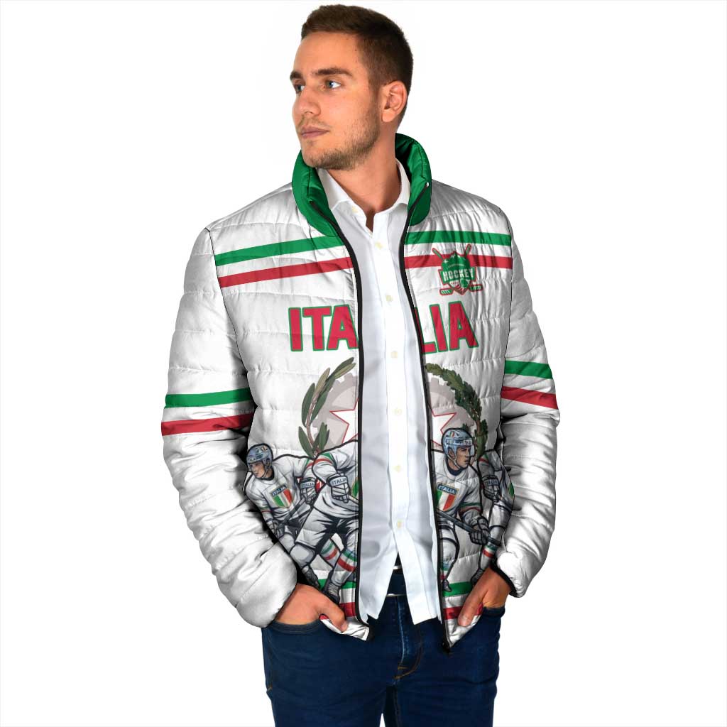 Italy Hockey Custom Padded Jacket Italia Hockey Pride Vintage White