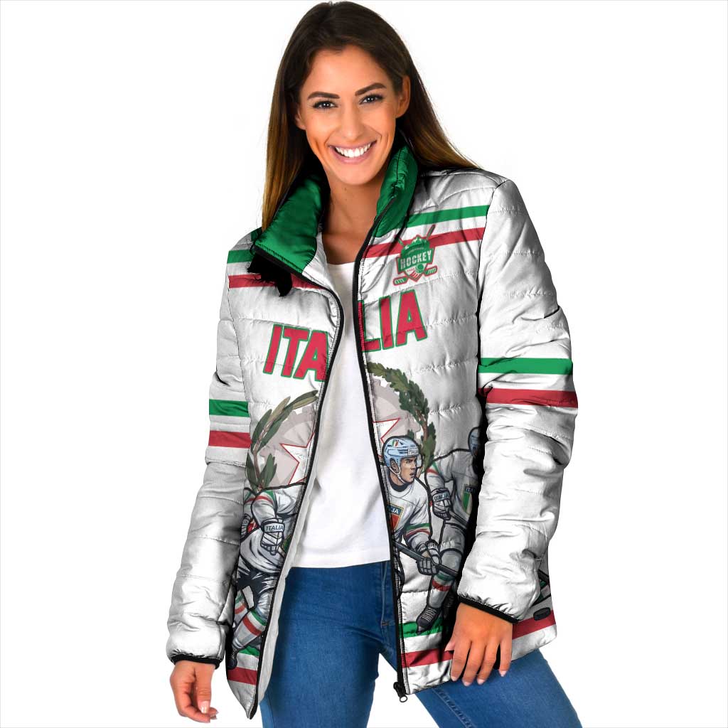Italy Hockey Custom Padded Jacket Italia Hockey Pride Vintage White