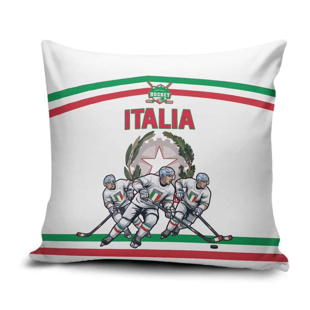Italy Hockey Pillow Cover Italia Hockey Pride Vintage White