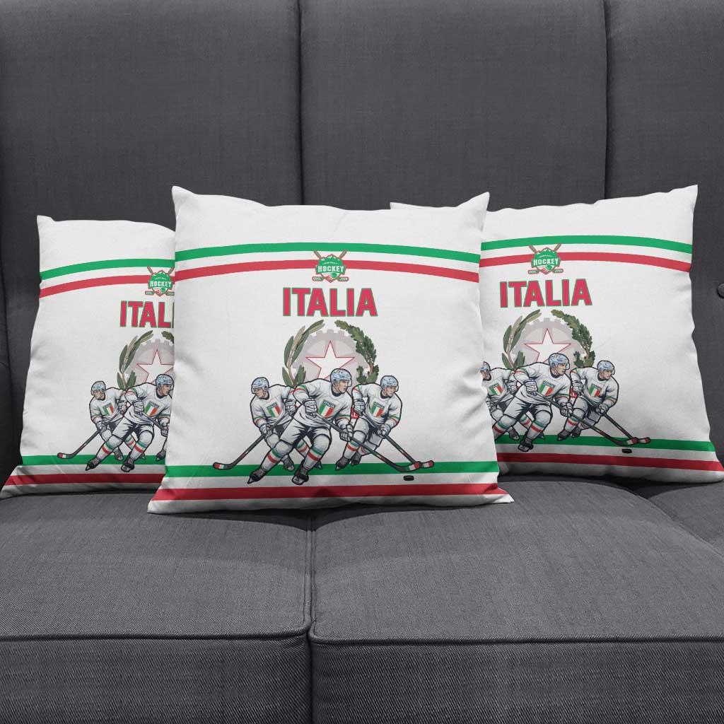Italy Hockey Pillow Cover Italia Hockey Pride Vintage White