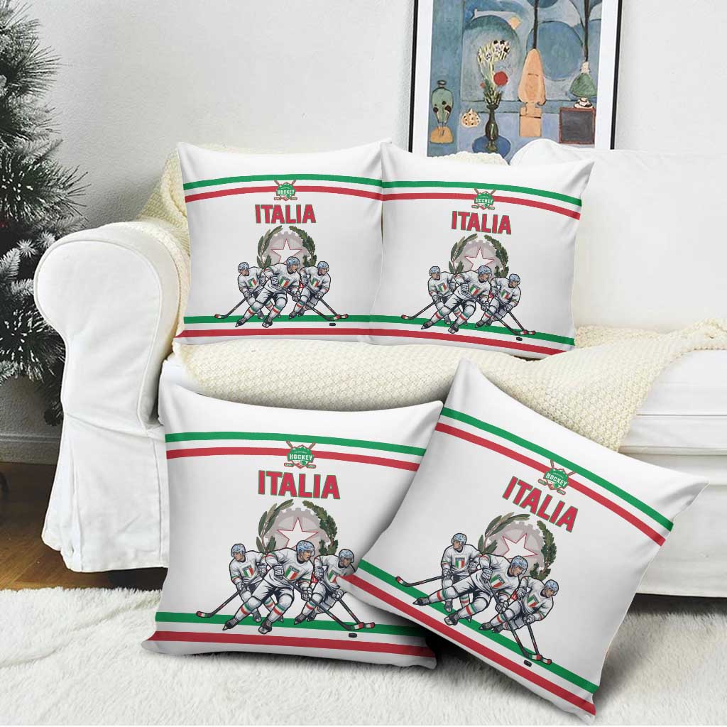 Italy Hockey Pillow Cover Italia Hockey Pride Vintage White