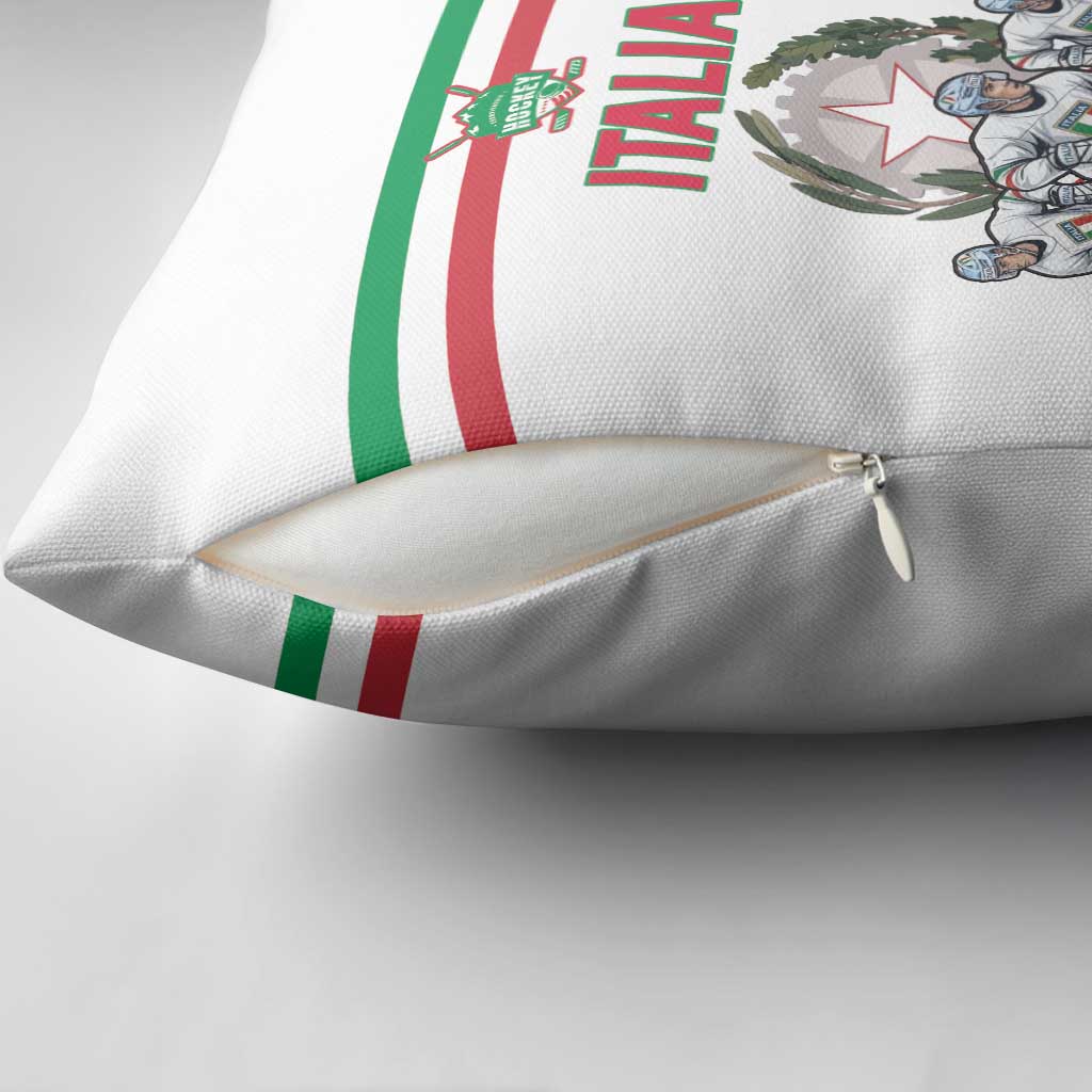 Italy Hockey Pillow Cover Italia Hockey Pride Vintage White