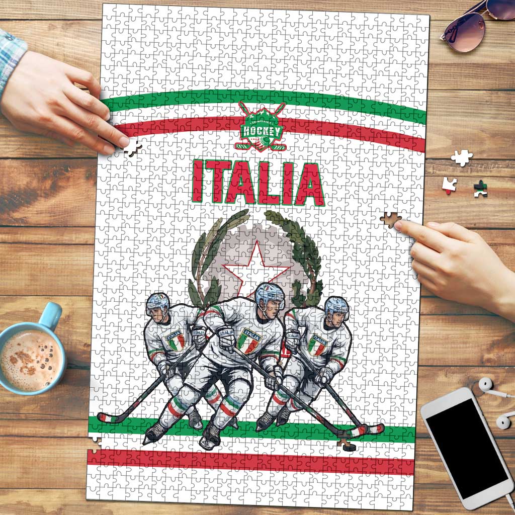 Italy Hockey Puzzle Italia Hockey Pride Vintage White