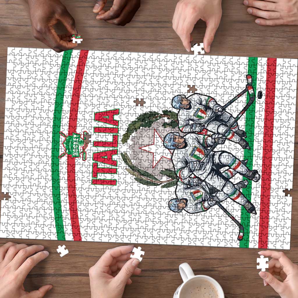 Italy Hockey Puzzle Italia Hockey Pride Vintage White
