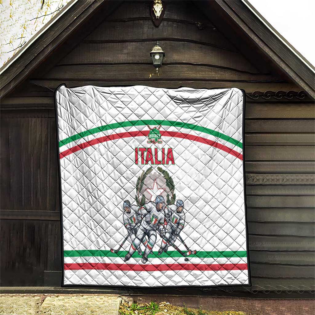 Italy Hockey Quilt Italia Hockey Pride Vintage White