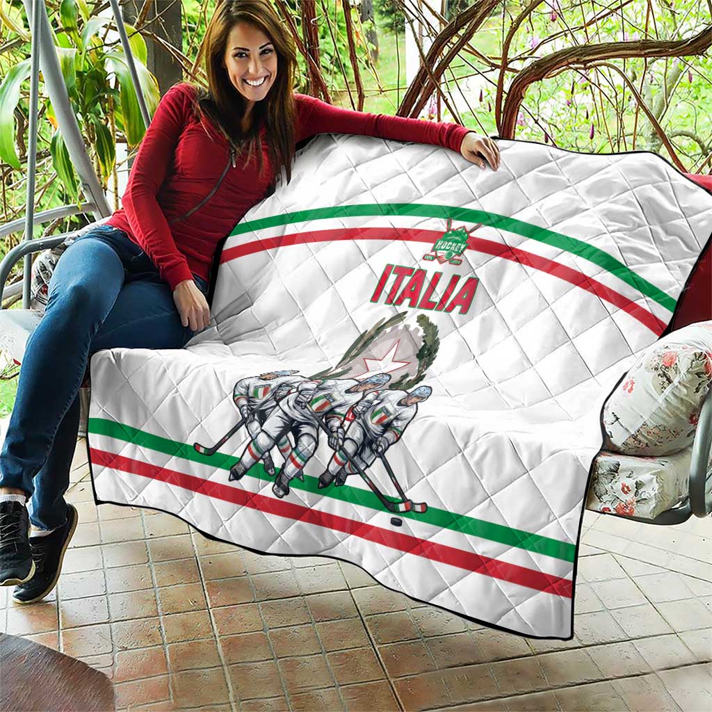 Italy Hockey Quilt Italia Hockey Pride Vintage White