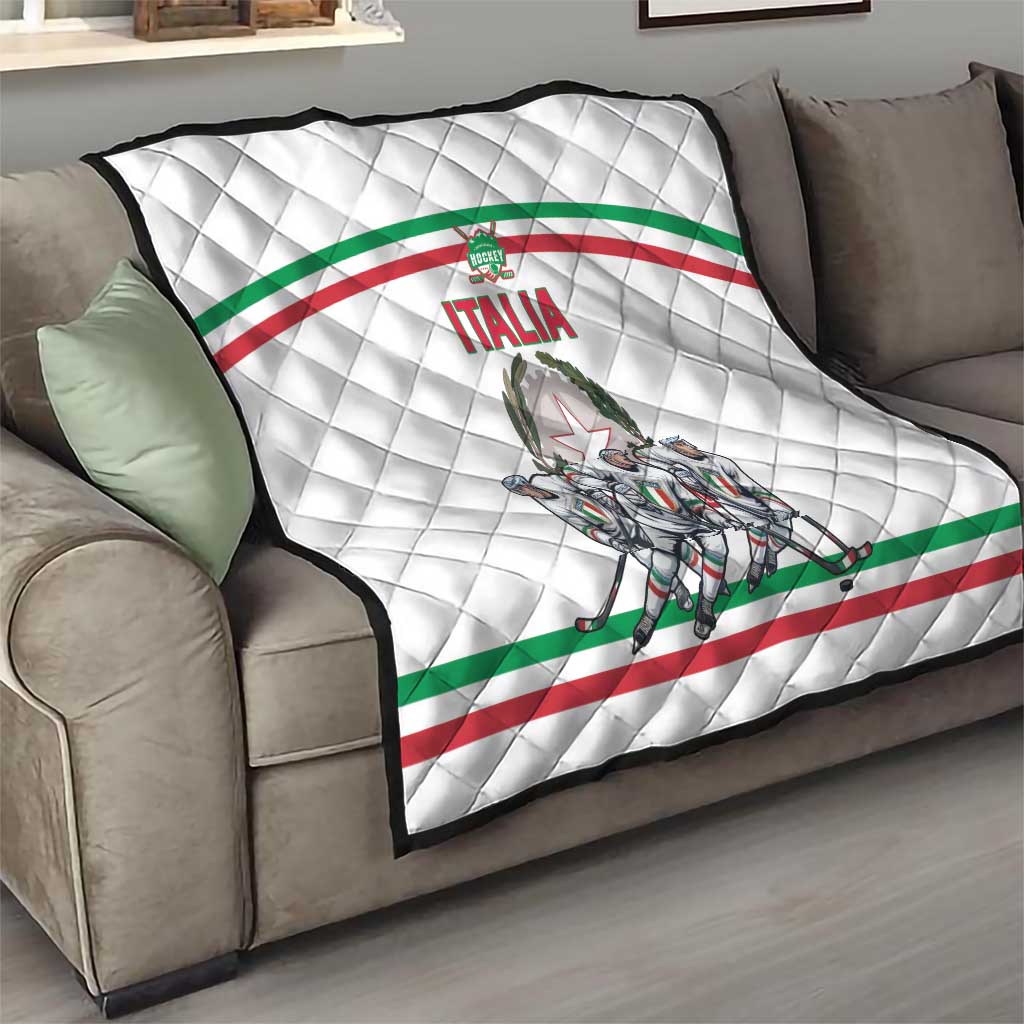 Italy Hockey Quilt Italia Hockey Pride Vintage White