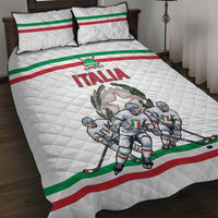 Italy Hockey Quilt Bed Set Italia Hockey Pride Vintage White