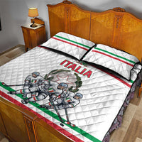 Italy Hockey Quilt Bed Set Italia Hockey Pride Vintage White