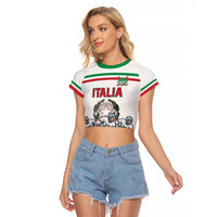 Italy Hockey Custom Raglan Cropped T Shirt Italia Hockey Pride Vintage White