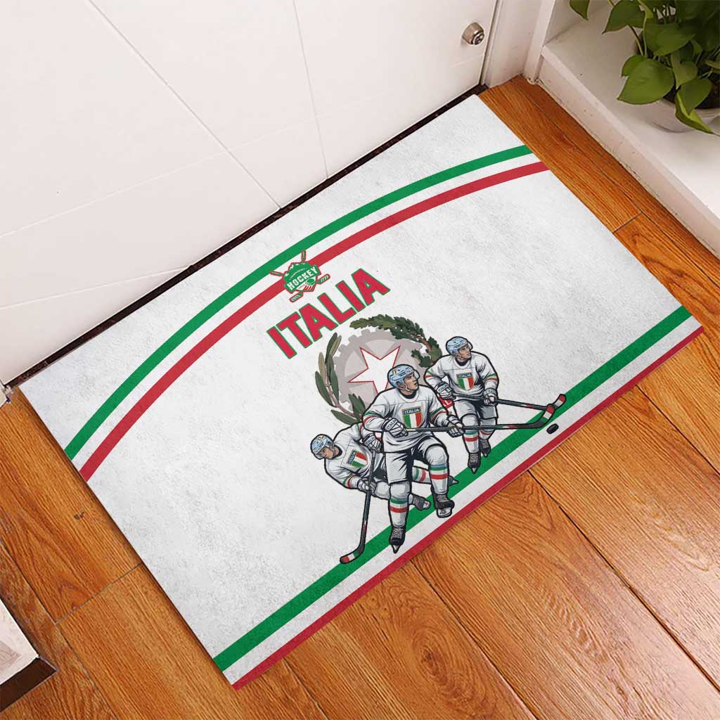 Italy Hockey Rubber Doormat Italia Hockey Pride Vintage White