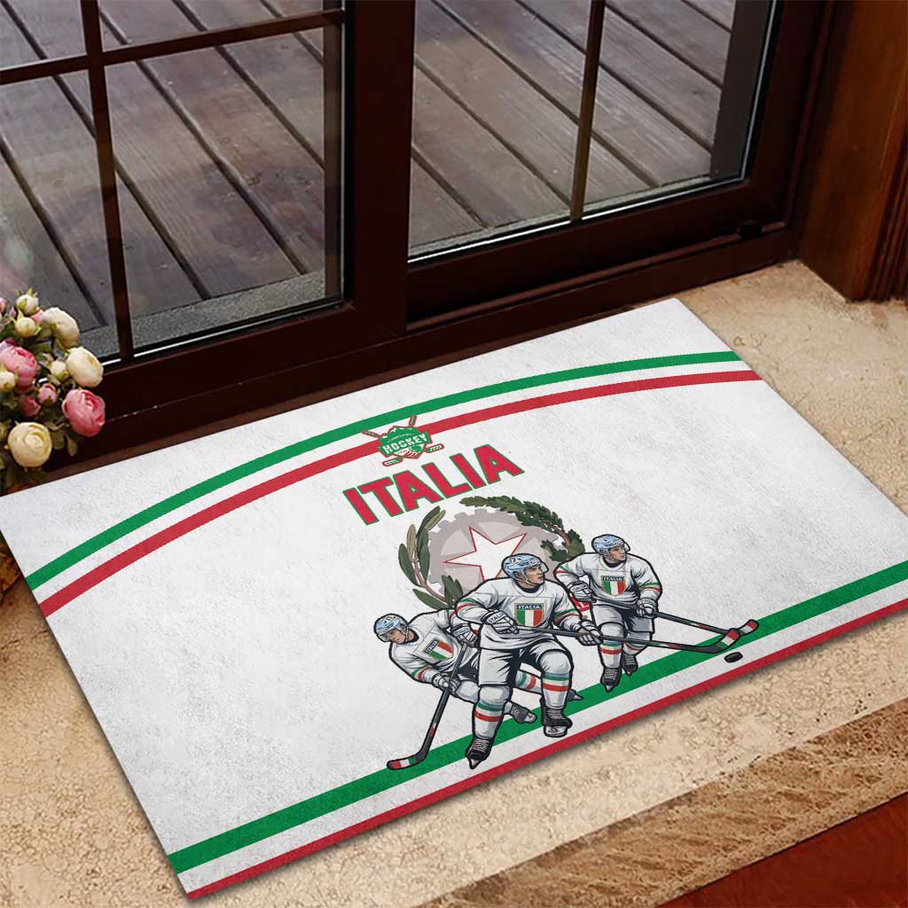 Italy Hockey Rubber Doormat Italia Hockey Pride Vintage White